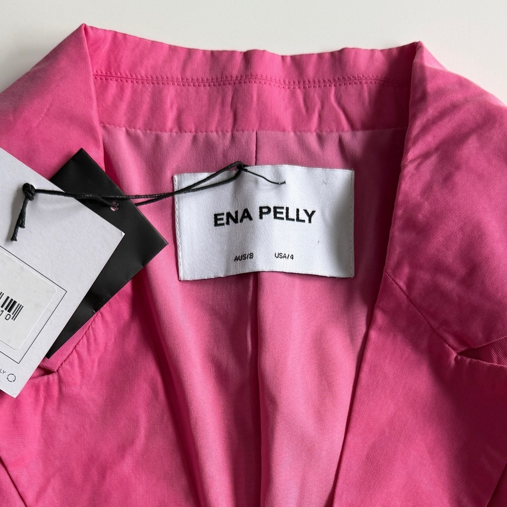 NWT Ena Pelly Lillian Curpo Pink Blazer 4 Preppy Lightweight Soft Summer Workwe - Picture 7 of 14